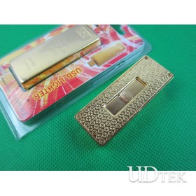 Gold bar-shaped Environmental Protection USB rechargeable lighter UDTEK01935